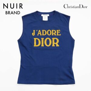 クリスチャンディオール Christian Dior タンクトップ ロゴ ブルー