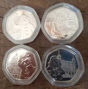 イギリス 英国 コイン4種類セット くま の パディントンデザイン Paddington Bearカプセル付き1. 駅のパディントン2. バッキンガム宮