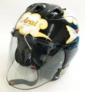 Arai VZ-Ram 錦鯉 ジェット ヘルメット 57 58cm 黒/ブラック 日本製 バイク オートバイ 用品 二輪 VZラム アライ