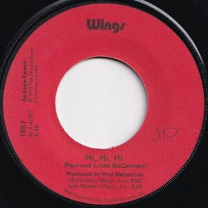 Wings Hi, Hi, Hi / C Moon Apple US 1857 204871 ROCK POP ロック ポップ レコード 7インチ 45