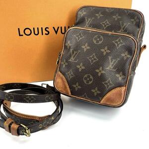 1円 c623真贋済【ルイヴィトン】希少” LOUIS VUITTON モノグラム アマゾン クロスボディ 2室 ショルダーバック M45236 ヴィンテージ レザ