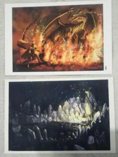 ドラゴン 竜 勇者 水晶の森 ファンタジー ポストカード2枚セット