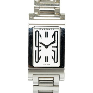 ブルガリ レッタンゴロ 腕時計 RT39S クオーツ ホワイト文字盤 ステンレススチール レディース BVLGARI 【中古】