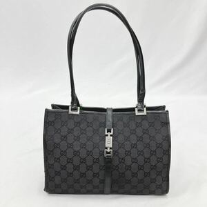 正規品　GUCCI グッチ 002 1073 002122 ジャッキー GGキャンバス×レザー ハンドバッグ トート ショルダーバッグ ブラック　R店0430