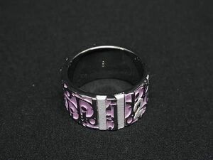 1円 ■美品■ ChristianDior ディオール トロッター リング 指輪 アクセサリー サイズ 8 (約15号) シルバー系×ピンク系 AW5758