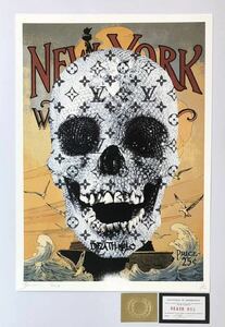 DEATH NYC アートポスター 世界限定100枚 ポップアート ダミアンハースト 神の愛のために VUITTON ヴィトン ニューヨーク 限定 現代アート 
