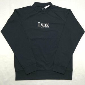 【送料無料】【新品】Lynx メンズ ハイネックTシャツ（吸汗速乾 UVカット） 　　S　　 ブラック★23301
