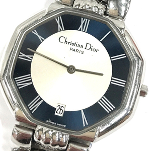 クリスチャンディオール デイト クォーツ 腕時計 シルバーカラー文字盤 メンズ 純正ブレス Christian Dior QR051-258