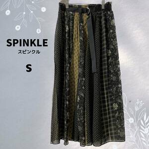 美品★SPINKLE スピンクル スカート プリーツ 切り替え ベルト付き S