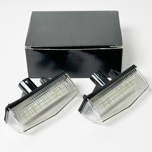 トヨタ汎用 LED激白光ナンバー灯 48連ライセンスランプ 左右セット プリウス 20系/30系/α/ RAV4/ISIS/レクサス 2個 カプラーオン交換