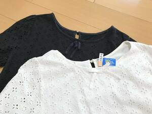 ギャラリービスコンティ　クリーニング　半袖　レース　チュニック 花　白黒　セット