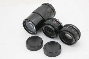 【返品保証】 【レンズ3点まとめ】コシナ COSINA MC Cosinon-T 200mm F4 S 50mm F2 28mm F2.8 ペンタックス Kマウント レンズ s6379