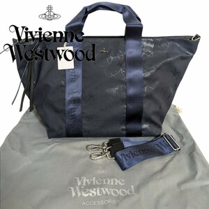 新品 ヴィヴィアンウエストウッド Vivienne Westwood トートバッグ 2wayバッグ ファーレルニッサ オーブ ORB ネイビー レディース 牛革