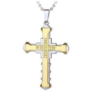 【N086】ネックレス　メンズ 　ゴールド　クロス　十字架　アクセサリー　ファッション　お洒落