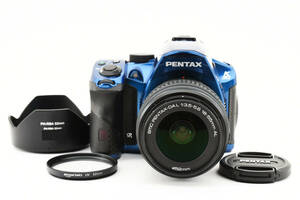 ペンタックス Pentax K-30 16.3MP デジタル一眼レフ ブルー 18-55mmレンズキット フード付き #512
