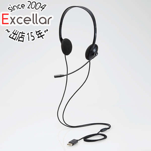ELECOM エレコム 子ども用ヘッドセット 両耳 USB ブラック マイク付 HS-KD03UBK [管理:1100054412]