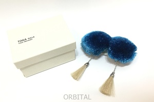 経堂) TOGA PULLA トーガプルラ MOTIF EARRINGS モチーフイヤリング ブルー 定価￥20,900-