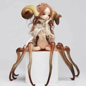 球体関節人形 本体 眼球 メイクアップ済 BJD 異形 8足 A034