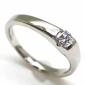 鑑別書付き!!＊Pt900 天然ダイヤモンドリング＊a 約3.4g 約5.5号 約0.106ct diamond jewelry ring 指輪 EB8/EC