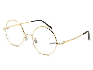 丸眼鏡 for JAPANESE SUNGLASS GOLD × CLEAR/丸メガネ丸めがねロイドクラシカル昭和レトロ定番フレームシェイプジョンレノン男女兼用