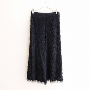 【美品】エレンディーク ELENDEEK *cutting fringe long skirt*02裏地ブラック黒Aラインボトムス(sk4-2403-123)【11D42】