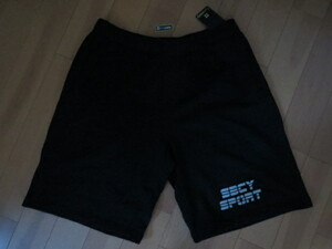 送料無料発送 特価 Subciety サブサエティ SBCY Sport SWEAT SHORTS-MOTION- ビッグサイズ XL 黒 正規品 新品未使用 タグ.小ステッカー付