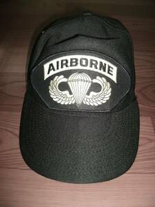 中古 Made in U.S.A AIR-BORNE 空挺部隊 刺繍ワッペン キャップ