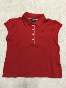 BURBERRY バーバリーロンドン　女児ポロシャツ　赤　フレンチスリーブ　表記150A