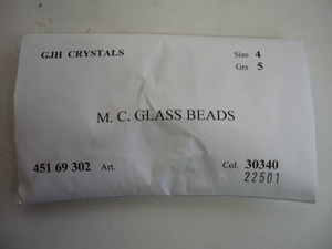 7703.未使用 チェコビーズ M.C.GLASS BEADS GJH CRYSTALS グリーン系