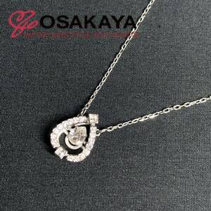 中古 SWAROVSKI スパークリング ダンス ネックレス 5451993 シルバー クリスタル スワロフスキー ペンダント ドロップ パヴェ しずく