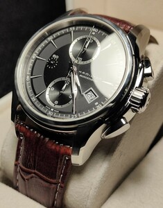 送料無料 2022年購入 定価25万 Hamilton Jazz Master auto CHRONO ハミルトン ジャズマスター オート クロノ カーキ khaki　腕時計 