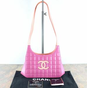 CHANEL COCO MARC CHOCO BAR GAMAGUCHI SHOULDER BAG MADE IN FRANCE/シャネルココマークチョコバーがま口ショルダーバッグ