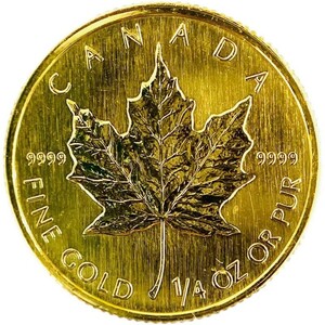 メイプルリーフ金貨 カナダ 1993年 7.8g 1/4オンス エリザベス女王 純金 24金 イエローゴールド コイン コレクション Gold 美品