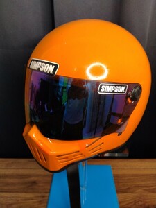 SIMPSON シンプソン M30 59cm オレンジ フルフェイス ヘルメット バイク ビンテージ 