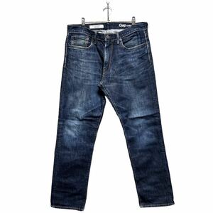 ●洗濯プレス済み● GAP ギャップ STANDARD TAPER 濃紺 テーラードデニムパンツ w32インチ 【1873】