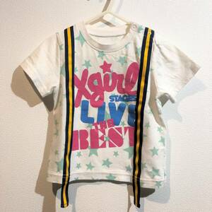X-girl Stages / first stage プリントTシャツ 白 2T 90cm 日本製