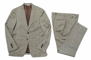 14AW 定価11万 美品 Paul Smith COLLECTION ポールスミス コレクション ヘリンボーン ウール スーツ セットアップ グレーブラウン メンズ L