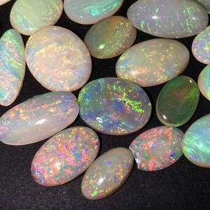 遊色効果抜群!!■オパールルースおまとめ■m約20g/100ct ルース 裸石 宝石 ジュエリー jewelry opal 遊色 water fire white 