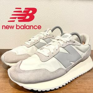 NEW BALANCE WS237JB1 ニューバランス ホワイト グレー レディース ローカットスニーカー 25cm カジュアル 美品