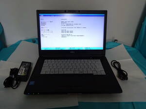 富士通株式会社 品名:LIFEBOOK A577/S 型名:FMVA26007 CPU:3865U 1.80GHz 実装RAM:8GB HDD:500GB 付属品:純正アダプター 