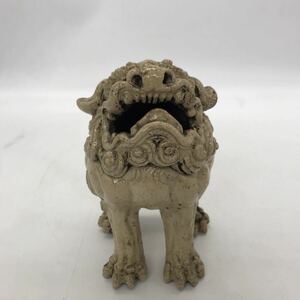 獅子 香炉 置物 陶磁器 工芸品 (検 オブジェ シーサー 魔除け 中国 古玩 骨董品 古物 NN12B08