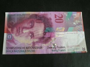 ◆H-78640-45 スイス 20フラン 紙幣 1枚