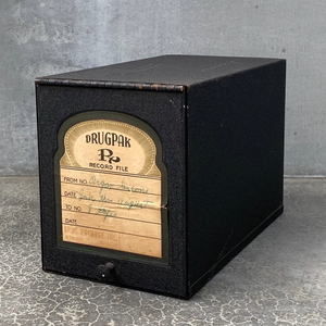 ヴィンテージ DRUGPAK メディカルキャビネット ファイルケース ファイルボックス アメリカ / インテリア 事務用品 薬局 収納 箱 古い