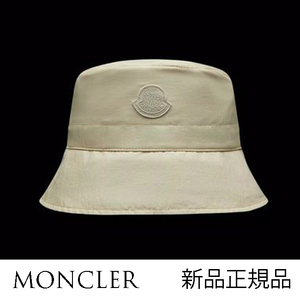 新品未使用 モンクレール MONCLER バケットハット ロゴ ナイロン ホワイトSサイズ 帽子 正規品 レディース ブランド