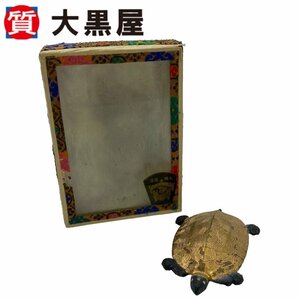 【大黒屋82】 中國徽墨 亀 墨 書道具 鑑賞墨 亀型墨 絵画 書道用 書画 中国美術 中国 コレクション 箱付き 金色 模型品 習字 道具 古美術