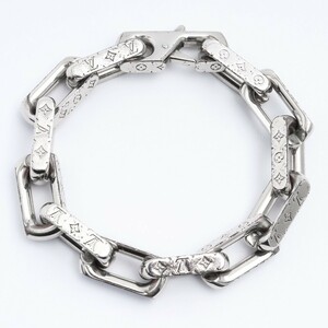 LOUIS VUITTON ブレスレットチェーンモノグラム M シルバー M64223 ルイヴィトン コリエ ブラスレ Chain Bracelet Engraved Monogram