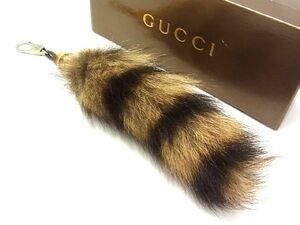 ■新品■未使用■ GUCCI グッチ バンブー×ファー キーホルダー バッグチャーム アクセサリー レディース メンズ ブラウン系 AN5270