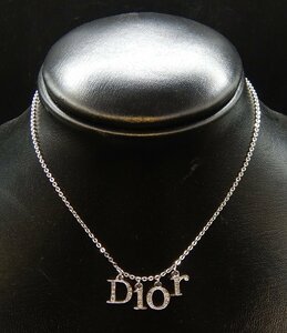 Christian Dior クリスチャンディオール☆ネックレス シルバーカラー ラインストーン☆キラキラ ゴージャス☆Z0511058