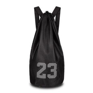 バスケットボールバッグ 収納袋 ケース 多機能 ナップサック リュック 軽量 ブラック 黒 かっこいい スポーツリュック サッカー バレー