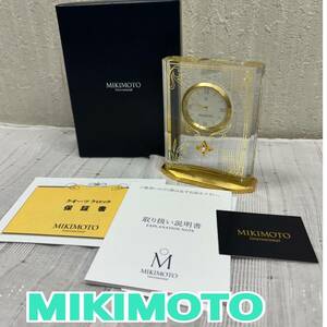 美品 ◆ MIKIMOTO ◆ クオーツ クロック 置時計 装飾品 インテリア ◆ ミキモト ◆ 取扱説明書 箱入り 